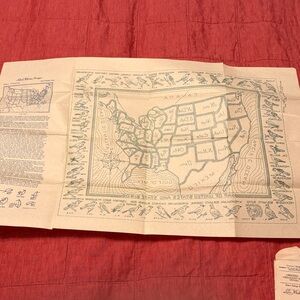 Vintage 48 State 1943 Needlepoint Stamp Transfer